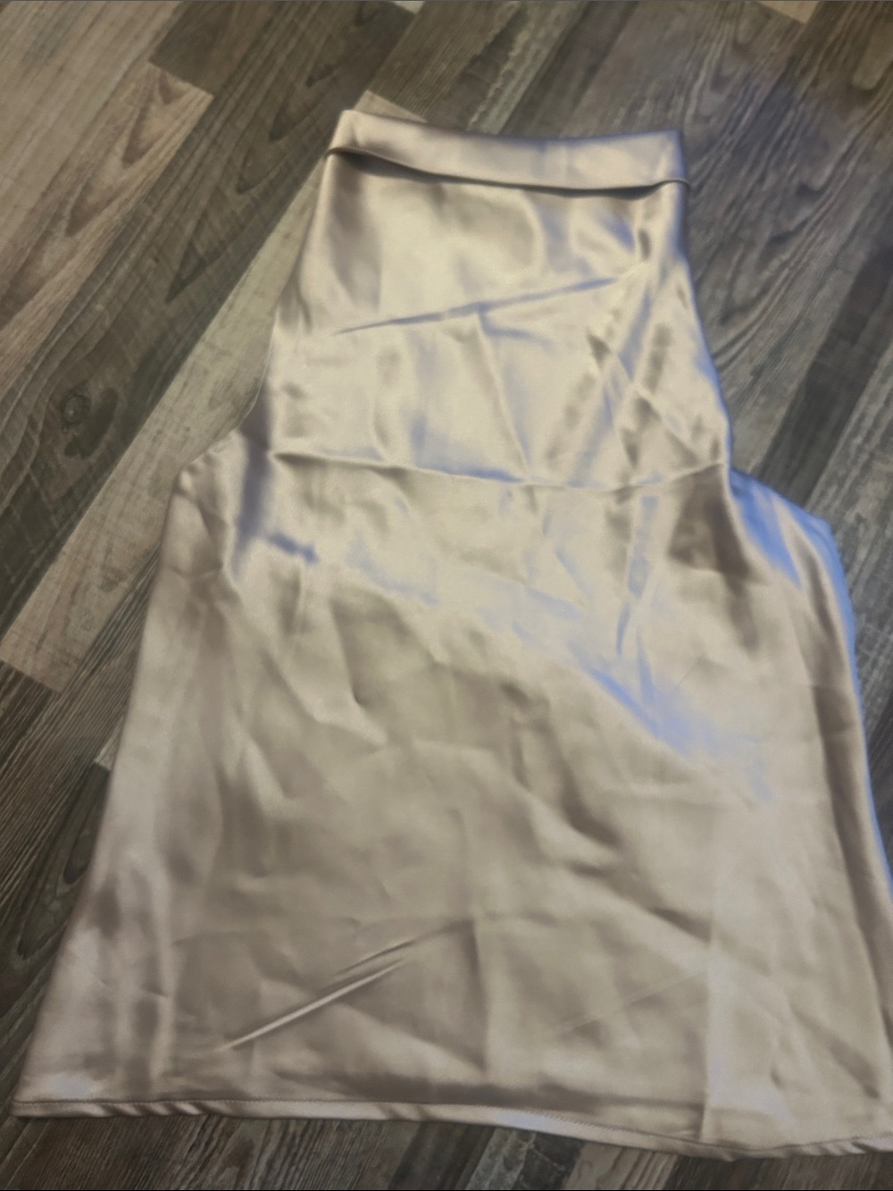 Satin Blouse Top in Beige